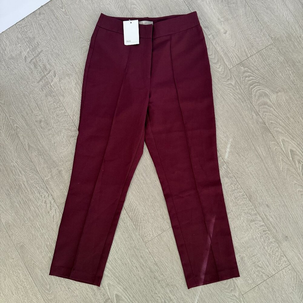 ASOS Burgundy Slim Ankle Pants US 6 Tailored Office Career NWT